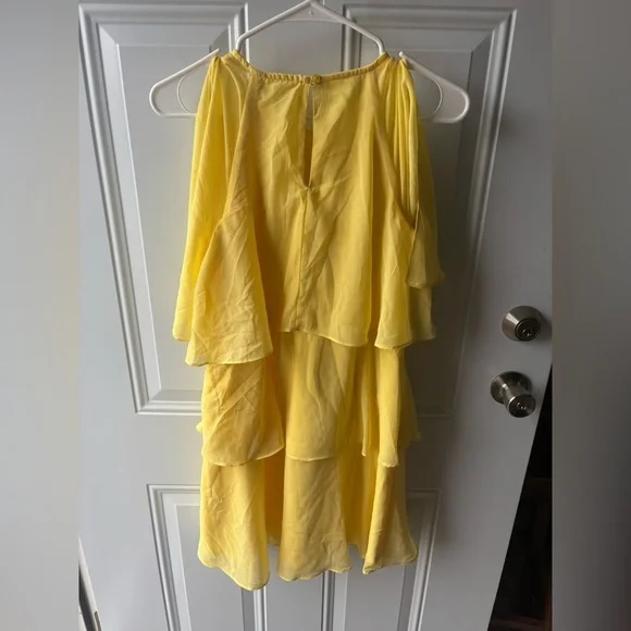 Tash Sophie Ruffle Tiered Mini Dress Originally $80 Size M Yellow Dress - Picture 4 of 5